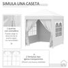 Carpa Plegable Jardín De Acero Tela Oxford 2x2x2,4 M-outsunny. Blanco