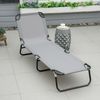 Tumbona Reclinable De Acero Tela Oxford 188x56x28 Cm-outsunny.gris