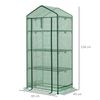 Invernadero Terraza 4 Estantes De Metal Pe 69x49x158cm-outsunny.verde