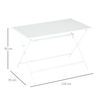 Mesa De Jardín Plegable De Metal Vidrio 110x70x70 Cm-outsunny.blanco