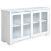 Aparador De Cocina De Mdf Vidrio Homcom 107x33x62,5 Cm Blanco