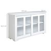 Aparador De Cocina De Mdf Vidrio Homcom 107x33x62,5 Cm Blanco