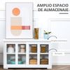 Aparador De Cocina De Mdf Vidrio Homcom 107x33x62,5 Cm Blanco