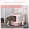 Caja De Arena Para Gatos Con Pala De Pp 40x53,5x37,5 Cm-pawhut.rosa