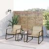 Muebles Jardín De Metal Texteline Vidrio 62x78x75 Cm-outsunny.caqui