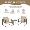 Muebles Jardín De Metal Texteline Vidrio 62x78x75 Cm-outsunny.caqui