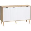 Aparador De Cocina De Melamina Homcom 120x35x77,4 Cm Blanco Y Natural