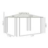 Cenador De Aluminio Acero Poliéster Pc 3,6x3x2,7m-outsunny.marrón