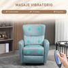 Sillón Masaje Reclinable De Espuma Poliéster Homcom 79x101x96 Cm-azul