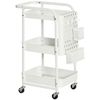 Carrito De Cocina Con Ruedas De Acero Pp Homcom 51,5x32x75,6cm-blanco