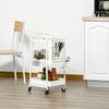 Carrito De Cocina Con Ruedas De Acero Pp Homcom 51,5x32x75,6cm-blanco