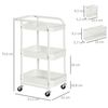 Carrito De Cocina Con Ruedas De Acero Pp Homcom 51,5x32x75,6cm-blanco