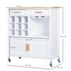 Carro De Cocina De Bambú Y Madera De Pino Homcom 76x40x88 Cm-blanco