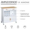 Carro De Cocina De Bambú Y Madera De Pino Homcom 76x40x88 Cm-blanco