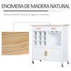 Carro De Cocina De Bambú Y Madera De Pino Homcom 76x40x88 Cm-blanco