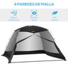 Carpa Con 4 Mosquiteras De Tafetán Malla Fibra 3x3x2m-outsunny.negro