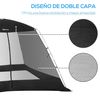 Carpa Con 4 Mosquiteras De Tafetán Malla Fibra 3x3x2m-outsunny.negro