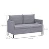 Sofá De 2 Plazas De Poliéster Acero Espuma Homcom 130x67x76,5 Cm-gris