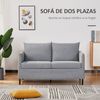 Sofá De 2 Plazas De Poliéster Acero Espuma Homcom 130x67x76,5 Cm-gris