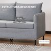 Sofá De 2 Plazas De Poliéster Acero Espuma Homcom 130x67x76,5 Cm-gris