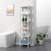 Estantería De Baño De 5 Niveles De Mdf Kleankin 30x30x140 Cm-blanco