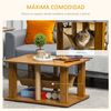 Mesa Centro De Madera Mdf Yute Poliéster 79x59x45,5 Cm-pawhut. Marrón