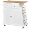 Carro De Cocina De Mdf Melamina Caucho Homcom 89x45x89,5cm-blanco