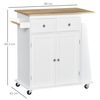 Carro De Cocina De Mdf Melamina Caucho Homcom 89x45x89,5cm-blanco