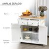 Carro De Cocina De Mdf Melamina Caucho Homcom 89x45x89,5cm-blanco