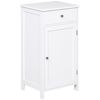 Armario De Baño Con 1 Cajón Puerta De Mdf Kleankin 43x34x77cm-blanco