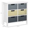 Cómoda Con 6 Cajones Salón Baño De Mdf Homcom 62x28x58 Cm-multicolor