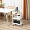 Carrito De Cocina De Acero Pp Mdf Homcom 43,9x30,5x75,6cm-blanco