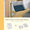 Estantería De Baño De Bambú Mdf Tela Kleankin 40x30x86,5 Cm-natural