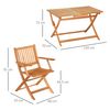 Conjunto De Jardín Plegable 1 Mesa+4 Sillas De Madera-outsunny.teca