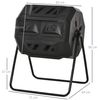 Compostador De Tambor 160l De Acero Pp 71x64x96 Cm-outsunny. Negro