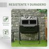 Compostador De Tambor 160l De Acero Pp 71x64x96 Cm-outsunny. Negro