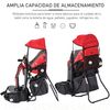 Mochila Portabebés Plegable Con Techo Impermeable Rojo Homcom