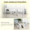 Valla Para Mascotas De Acero Pe Fieltro 68x68x2,5cm-pawhut. Blanco