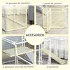 Valla Para Mascotas De Acero Pe Fieltro 68x68x2,5cm-pawhut. Blanco