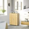 Armario De Baño Con 2 Puertas De Mdf Kleankin 60x30x80 Cm-natural