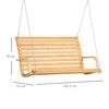 Banco Columpio De Madera De Alerce 141,5x51x78cm-outsunny. Natural