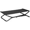 Cama Elevada Perros De Acero Texteline 92x56,5x19,5 Cm-pawhut. Negro