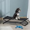 Cama Elevada Perros De Acero Texteline 92x56,5x19,5 Cm-pawhut. Negro