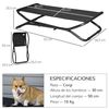 Cama Elevada Perros De Acero Texteline 92x56,5x19,5 Cm-pawhut. Negro