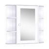 Armario De Baño Con Espejo De Mdf Vidrio Homcom 66x17x63cm-blanco