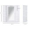 Armario De Baño Con Espejo De Mdf Vidrio Homcom 66x17x63cm-blanco