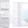 Armario De Baño Con Espejo De Mdf Vidrio Homcom 66x17x63cm-blanco