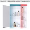 Armario De Baño Con Espejo De Mdf Vidrio Homcom 66x17x63cm-blanco