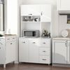 Alacena De Cocina De Melamina Madera Homcom 100x39,5x183,5 Cm-blanco