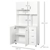 Alacena De Cocina De Melamina Madera Homcom 100x39,5x183,5 Cm-blanco